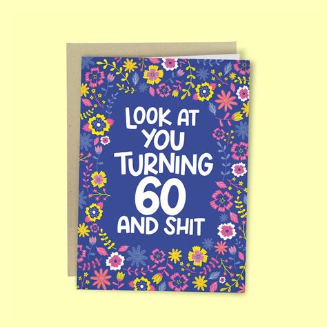 Funny 60th Birthday Card Turning 60 Birthday Card Funny Etsy