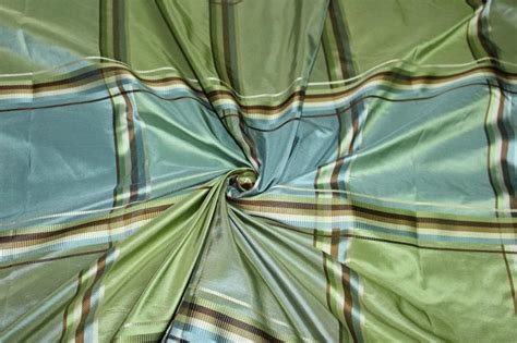 Silk Taffeta Blue Green And Brown Plaids Fabric 54tafc59 1