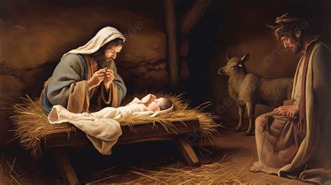 Painting Of The Birth Of Jesus Background Picture Of Jesus In The