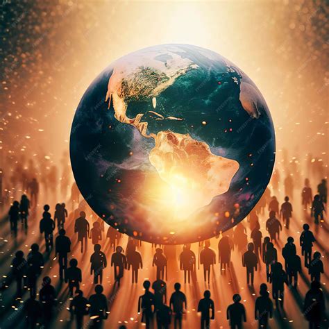 Premium AI Image | Earth globe on the population world population day