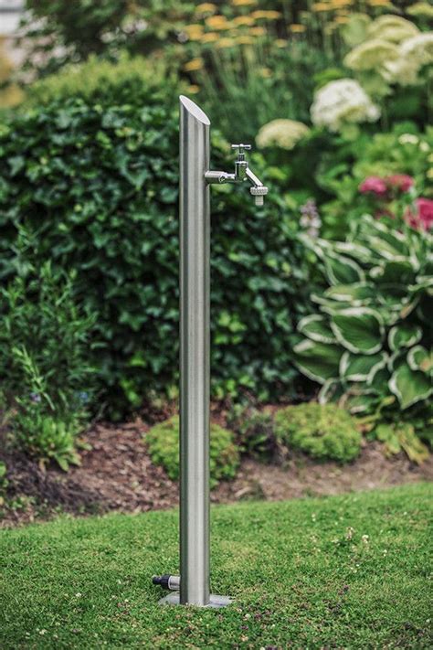 Eine besondere präsentation mit würdevoller ausstrahlung an ihrem eingang.aus hochwertigem alumiumguß: Wassersäule SRS 1010 mm Edelstahl Bewässerung Zapfstelle ...