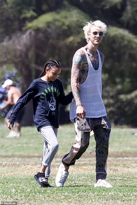 Machine Gun Kelly 30 Spends Time With Daughter Casie 11 At La Park