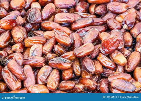 Organic Dates Dried Fruit For The Holiday Table Background Stock Image