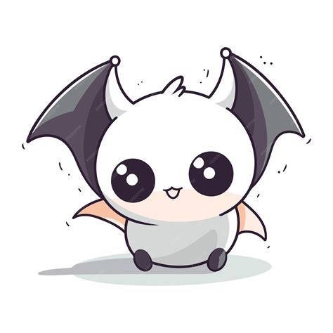 Premium Vector Cute Cartoon Bat Vector Illustration Isolated On White