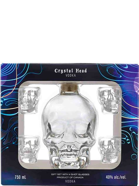 Buy Crystal Head Vodka T Set With 4 Shot Glasses Online