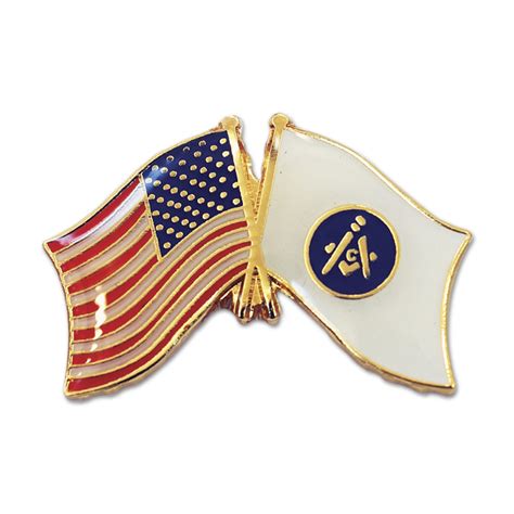 American Flag And Freemason Flag Masonic Lapel Pin Red And Wh