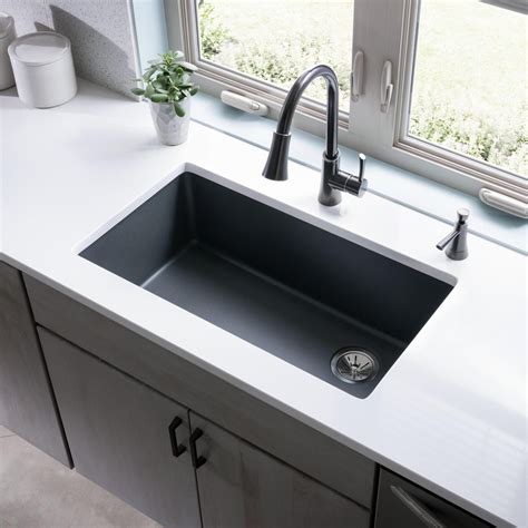 For stain removal and lime control a 50 50 solution of vinegar to water is helpful. Inspiring Granite Composite Farmhouse Sink Ideas ...