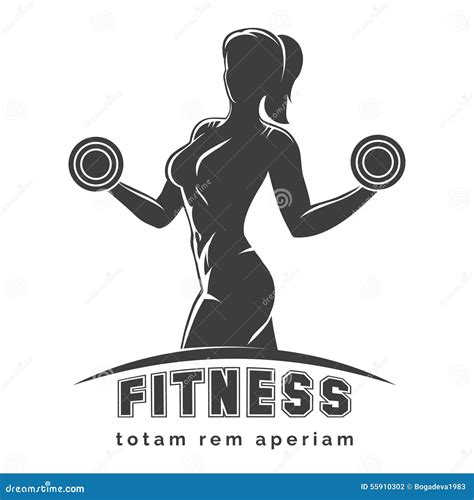 Fitness Club Logo Or Banner With Woman Silhouette Cartoon Vector
