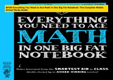 Epub Everything You Need To Ace Math In One Big Fat Notebook The Com