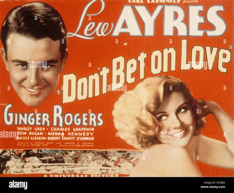 Dont Bet On Love Lew Ayres Ginger Rogers 1933 Stock Photo Alamy