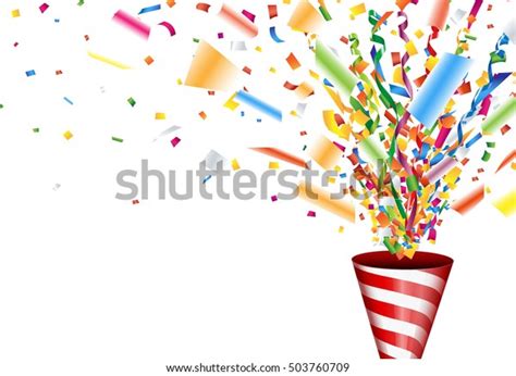 Exploding Party Popper Confetti Streamer Stock Vector Royalty Free