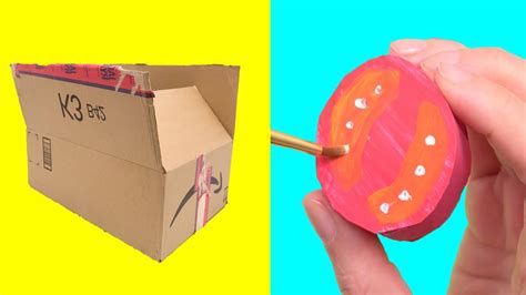 8 Great Cardboard Food And Kitchen Crafts Diys Youtube