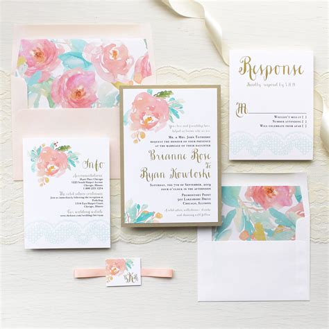 Watercolor Pastel Wedding Invitations Customizable Modern