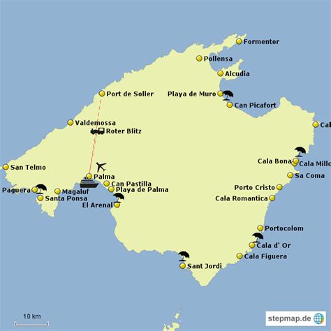 Das land spanien befindet sich auf dem kontinent europa. StepMap - Mallorca - Landkarte für Spanien