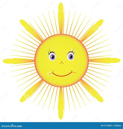 Sol Amarillo De La Imagen Ilustración Del Vector Ilustración De Feliz