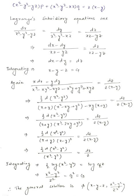Partial Differential Equation Lagrenges Method