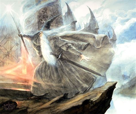 The Lord Of The Rings John Howe Art Gandalf Attacks Dol Guldur