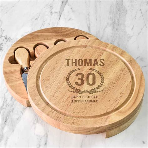 Whether for a 21st or 40th birthday or just to say, i'm the best boyfriend in the world, this classic necklace makes a great personalized birthday gift. Personalised Cheeseboard Set - 30th Birthday