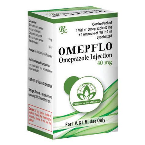 Omepflo 40 Mg Omeprazole Injection Combo Pack Of 1 Vial Of Omeprazole
