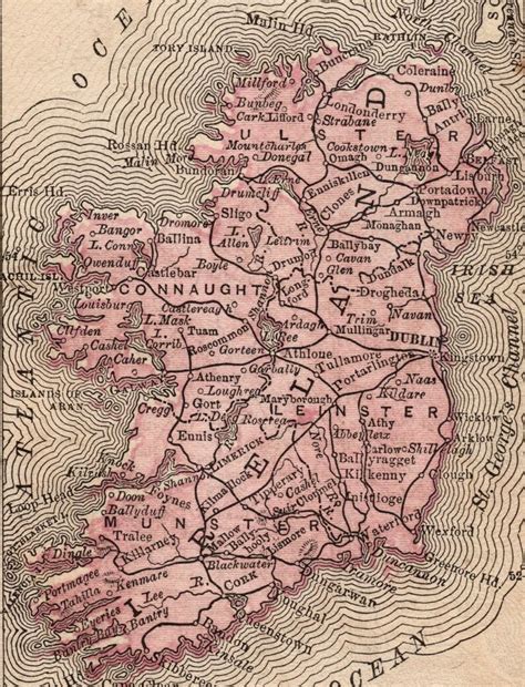 1888 Tiny Ireland Map Antique Miniature Map Of Ireland Wall Etsy Canada