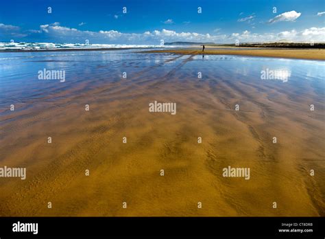 Ninety Mile Beach New Zealand Taking A Stroll Stock Photo Alamy