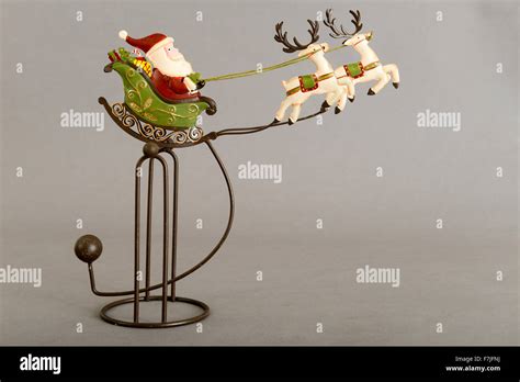Santa Claus Sculpture In A Theme Of Christmas Celebration Stock Photo