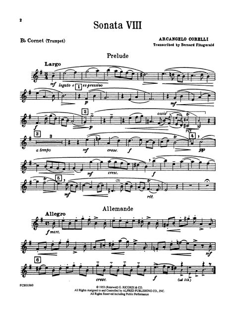 Sonata Viii Trumpet Solo With Piano Jw Pepper Sheet Music