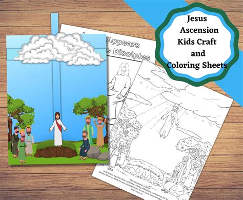 Jesus Ascension Printable Kids Craft And Coloring Sheets Etsy