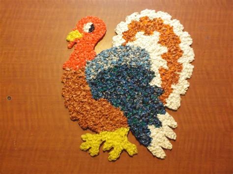 Vintage melted plastic holiday decorations. Vintage Melted Plastic Popcorn Thanksgiving Turkey ...