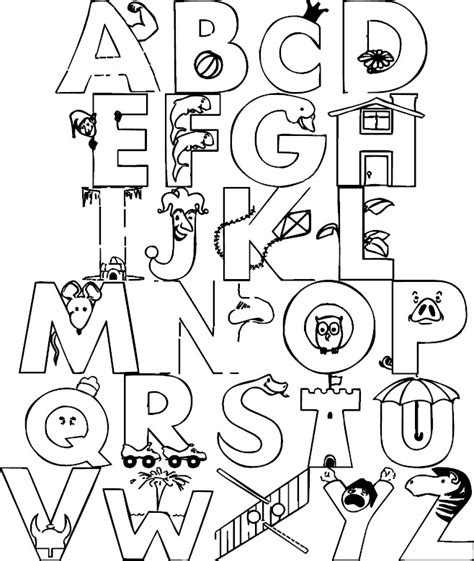 Drawing Alphabet 124592 Educational Printable Coloring Pages