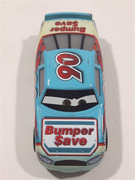 Disney Pixar Cars Bumper Save 90 Light Blue Die Cast Toy Race Car Veh