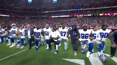 Entire Dallas Cowboys Team Takes A Knee Before National Anthem Hd 2017