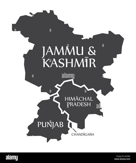 Jammu And Kashmir Himachal Pradesh Punjab Chandigarh Map