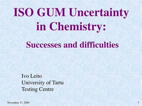 Is the percent uncertainty for the measurement 5.2. PPT - ISO GUM Uncertainty in Chemistry: PowerPoint ...
