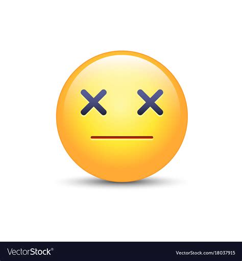 Dizzy Emoji Face Cross Eyes Emoticon Icon Vector Image