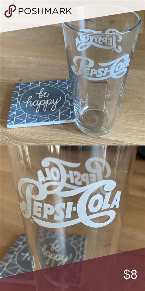 Vintage Style Pepsi Glass Pepsi Large Pint Glass With Logo On 2 Sides