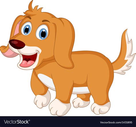 Cute Little Dog Cartoon Expression Royalty Free Vector Image