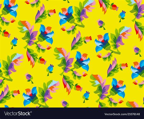 Folk Style Floral Seamless Pattern Royalty Free Vector Image