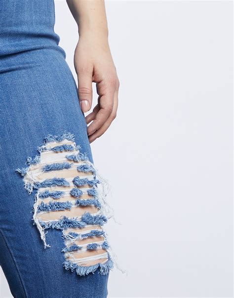 Plus Size Ripped Blue Jeans Best Plus Size Jeans Distressed Jeans