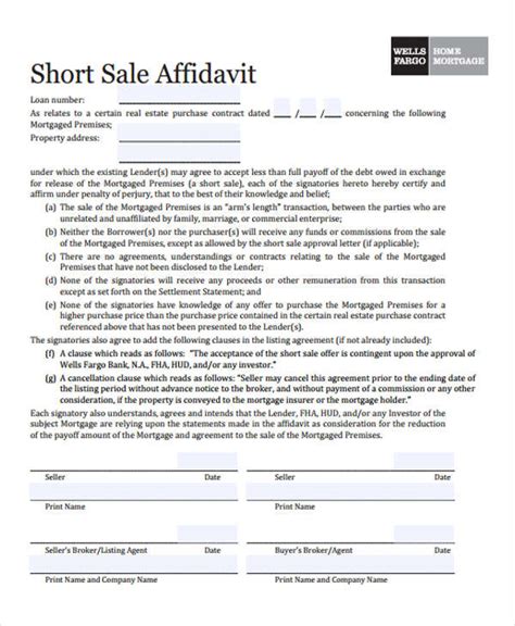 Bank of america, investor or a mortgage insurer to agree to the terms of a short payoff that would not have been approved had all facts been known, constitutes short sale fraud and may subject the responsible party to civil and/or criminal liability. FREE 7+ Sample Bank Affidavit Forms in PDF