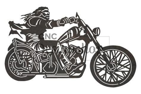 Motorcycle Rider Dxf File For Cnc