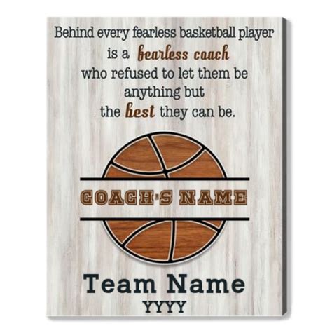 Custom Basketball Coach Appreciation Canvas Print Coach Thank You Gift