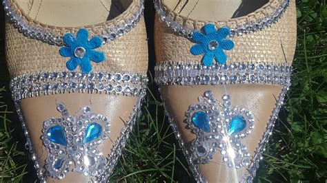 How To Decorate An Old And Damage Shoes With Rhinestone Diy Shoe