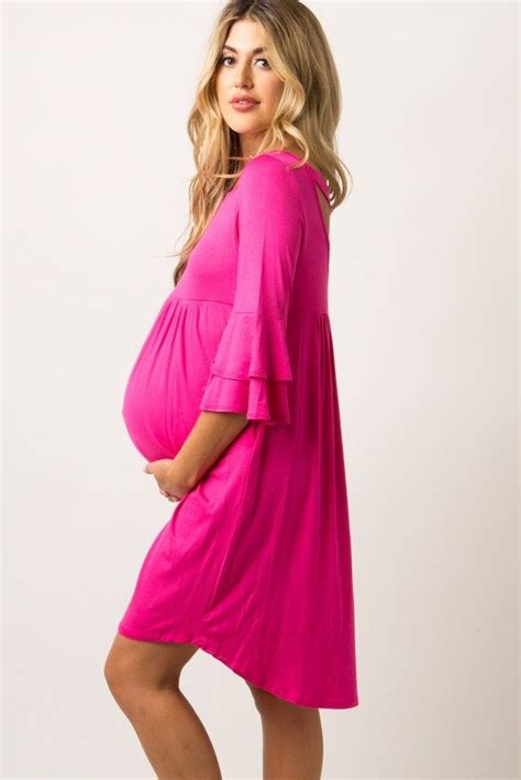 Bright Pink Maternity Dresses In New Styles In 2020 Lace Maternity