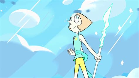 Steven Universe Pearl With A Spear Like Weapon On Left Hand With Green