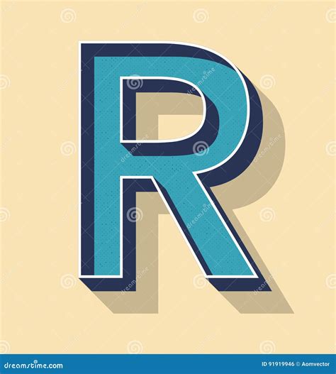 Letter R Retro Vector Text Style Fonts Concept Stock Vector Illustration Of Alphabetical
