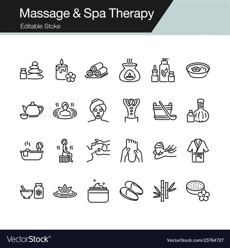 Massage And Spa Therapy Icons Modern Line Design Vector Image