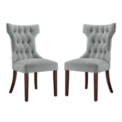 Dorel Living Clairborne Tufted Hourglass Dining Chair Set Of 2 Taupe