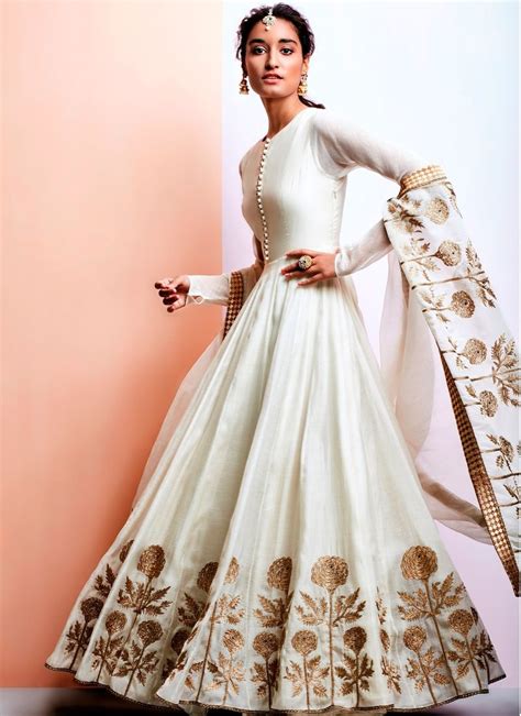 shop white raw silk anarkali suit online in 2019 indian dresses indian lehenga indian outfits