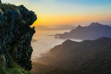 Foggy Mountains At Sunset · Free Stock Photo